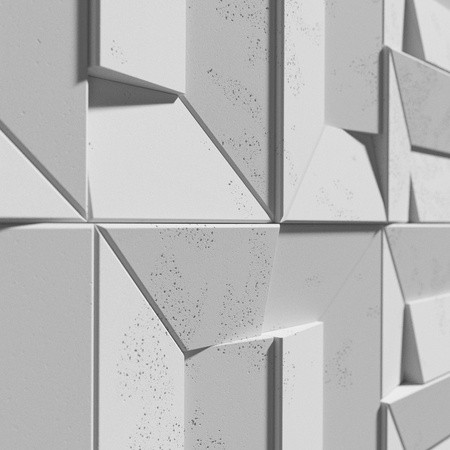 Płyta betonowa na ścianę 3D PB26B 600x600x45, jasnoszary S50, wzór B, beton architektoniczny