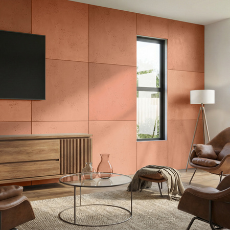 Płyta betonowa na ścianę 2D PA03 600x600x10, terakota CL01, beton architektoniczny