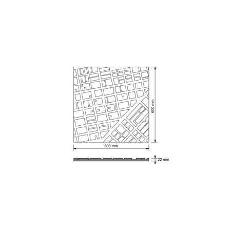 Płyta betonowa na ścianę 3D PB71A 600x600x22, zgaszona biel B0; wzór A, beton architektoniczny