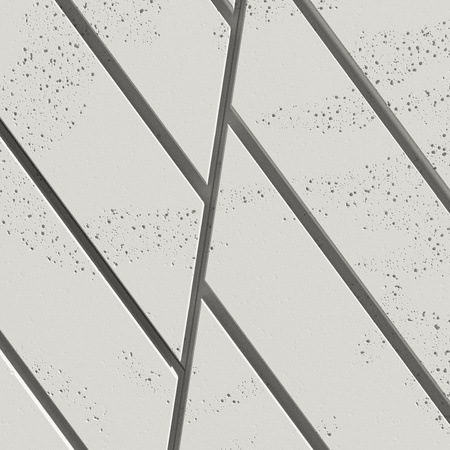 Płyta betonowa na ścianę 3D PB43 1210x500x25, zgaszona biel B0, beton architektoniczny