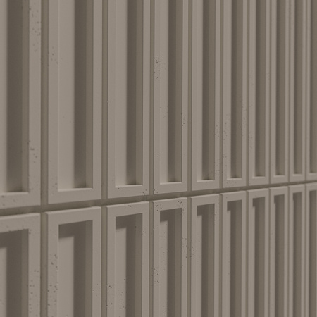 Płyta betonowa na ścianę 3D PB66A 1350x430x22, szarobeżowy CL05, wzór A, beton architektoniczny