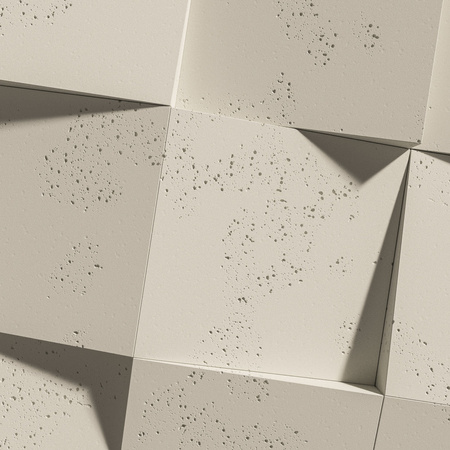 Płyta betonowa na ścianę 3D PB15 600x600x40, kość słoniowa KS, beton architektoniczny