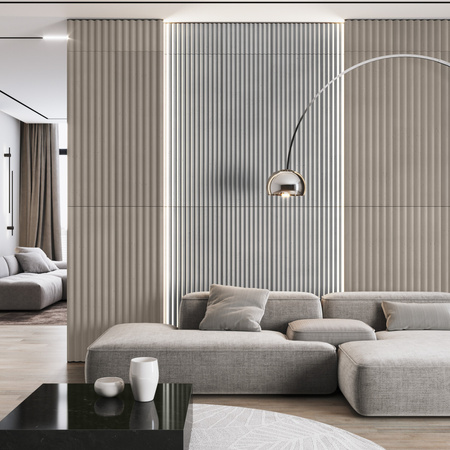 Płyta betonowa na ścianę 3D PB64 1350x480x30, kaszmirowy CL04, beton architektoniczny