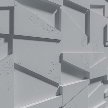 Płyta betonowa na ścianę 3D PB09 1200x600x45, szary S96, beton architektoniczny