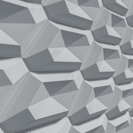 Płyta betonowa na ścianę 3D PB02 448x200x40, szary S96, beton architektoniczny