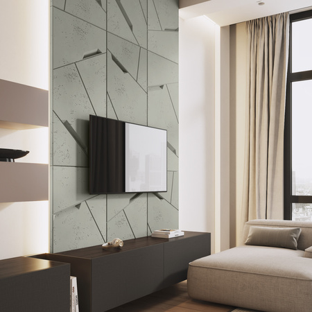 Płyta betonowa na ścianę 3D PB18 1200x600x38, pistacjowy CL08, beton architektoniczny