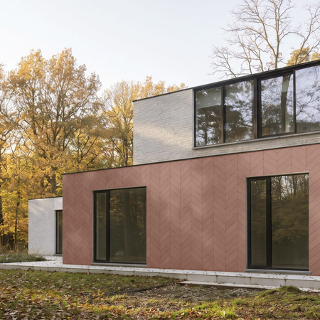 Płyta betonowa na ścianę 3D PB35 455x120x20, brudny róż CL07, beton architektoniczny
