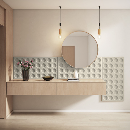 Płyta betonowa na ścianę 3D PB28 1200x600x30, kość słoniowa KS, beton architektoniczny