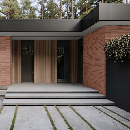 Płyta betonowa na ścianę 3D PB69 5x22,6x2, brudny róż CL07, beton architektoniczny