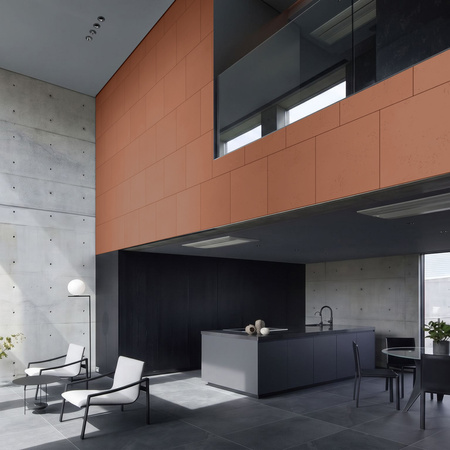 Płyta betonowa na ścianę 2D PA03 600x600x10, terakota CL01, beton architektoniczny