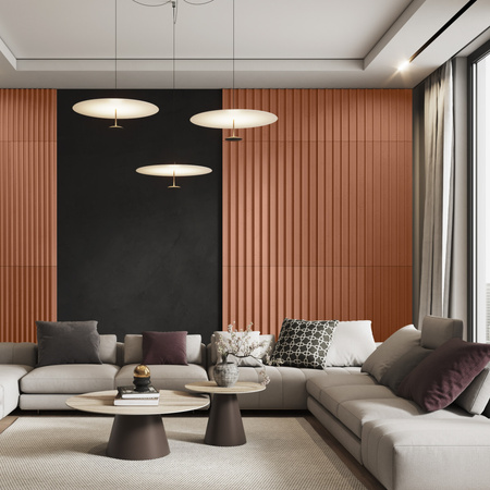 Płyta betonowa na ścianę 3D PB39 1350x490x30, terakota CL01, beton architektoniczny