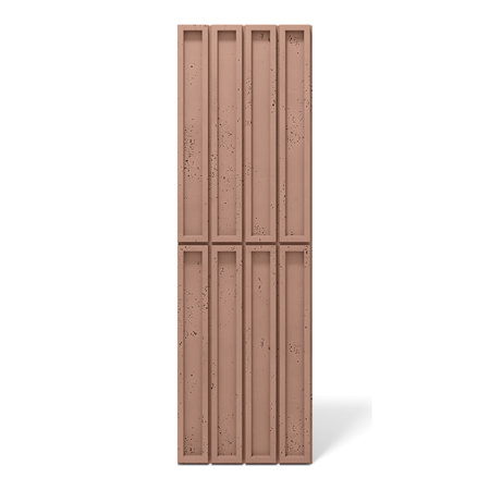 Płyta betonowa na ścianę 3D PB66A 1350x430x22, brudny róż CL07, wzór A, beton architektoniczny