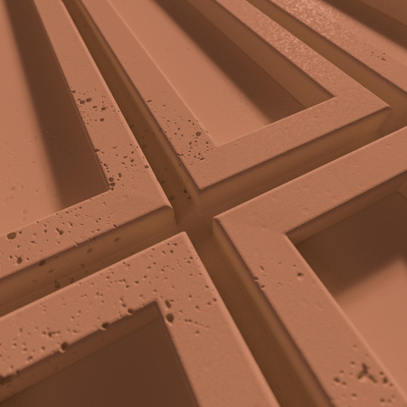 Płyta betonowa na ścianę 3D PB66A 1350x430x22, terakota CL01, wzór A, beton architektoniczny