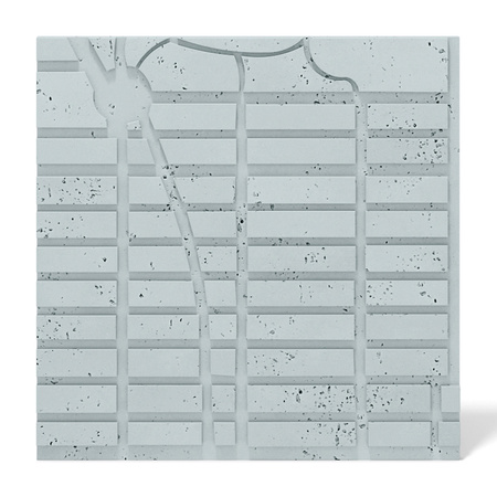 Płyta betonowa na ścianę 3D PB71D 600x600x22, jasny błękit CL06; wzór D, beton architektoniczny