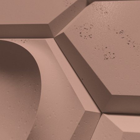 Płyta betonowa na ścianę 3D PB01D 260x300x37, brudny róż CL07, beton architektoniczny
