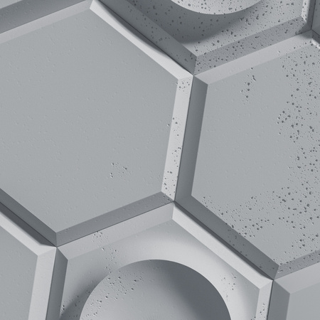 Płyta betonowa na ścianę 3D PB01 975x650x35, szary S96, beton architektoniczny