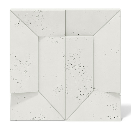 Płyta betonowa na ścianę 3D PB26B 600x600x45, zgaszona biel B0, wzór B, beton architektoniczny