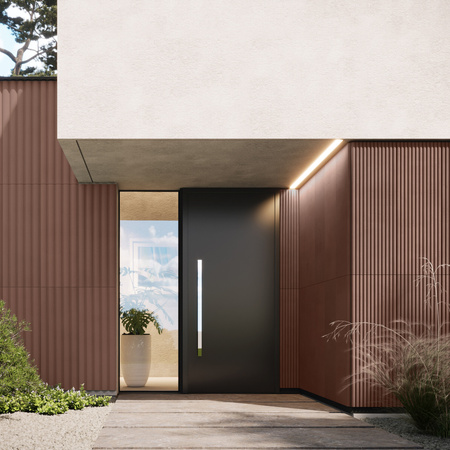 Płyta betonowa na ścianę 3D PB61 1350x500x37, brudny róż CL07, beton architektoniczny