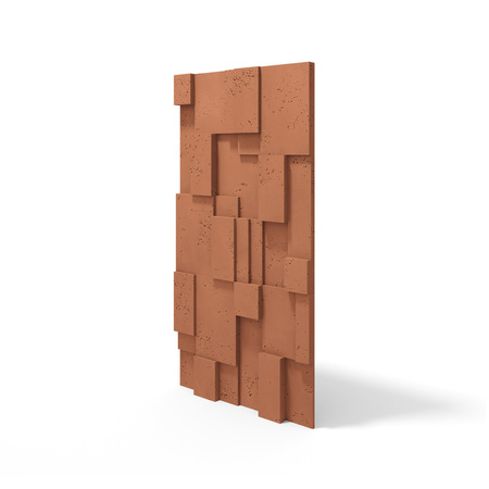 Płyta betonowa na ścianę 3D PB11 1200x600x40, terakota CL01; wzór A, beton architektoniczny