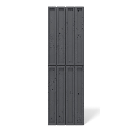 Płyta betonowa na ścianę 3D PB66A 1350x430x22, czarny B15; wzór A, beton architektoniczny