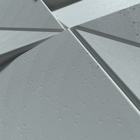 Płyta betonowa na ścianę 3D PB26B 600x600x45, jasny błękit CL06; wzór B, beton architektoniczny