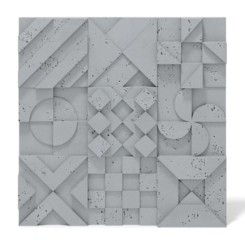 Płyta betonowa na ścianę 3D PB12B 600x600x40, szary S96; wzór B, beton architektoniczny
