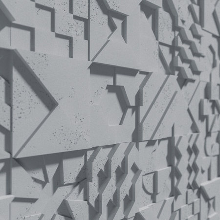 Płyta betonowa na ścianę 3D PB12 600x600x40, szary S96, beton architektoniczny