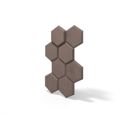 Płyta betonowa na ścianę 3D PB01 975x650x35, czekoladowy CL02, beton architektoniczny