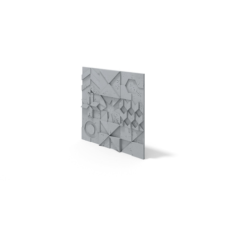 Płyta betonowa na ścianę 3D PB12 600x600x40, szary S96, beton architektoniczny
