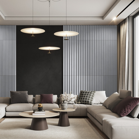 Płyta betonowa na ścianę 3D PB39 1350x490x30, szary S96, beton architektoniczny
