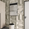 Płyta betonowa na ścianę 3D PB26A 600x600x45, kość słoniowa KS; wzór A, beton architektoniczny