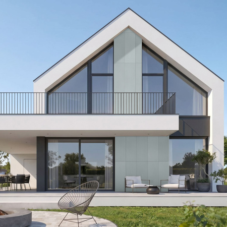 Płyta betonowa na ścianę 3D PB38 1350x480x30, jasny błękit CL06, beton architektoniczny
