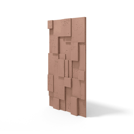 Płyta betonowa na ścianę 3D PB11 1200x600x40, brudny róż CL07; wzór A, beton architektoniczny