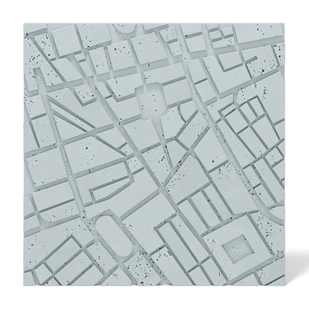 Płyta betonowa na ścianę 3D PB71F 600x600x22, jasny błękit CL06; wzór F, beton architektoniczny