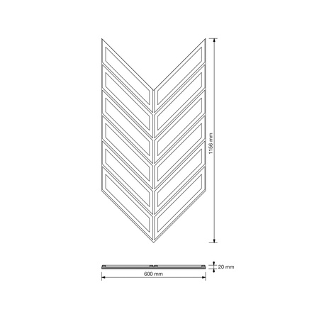 Płyta betonowa na ścianę 3D PB50 1156x600x20, jasnoszary S50, beton architektoniczny