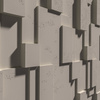 Płyta betonowa na ścianę 3D PB11 1200x600x40, kaszmirowy CL04; wzór A, beton architektoniczny