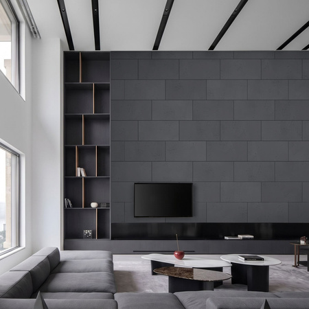 Płyta betonowa na ścianę 2D PA01 600x300x10, czarny B15, beton architektoniczny