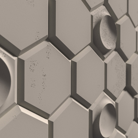Płyta betonowa na ścianę 3D PB01 975x650x35, kaszmirowy CL04, beton architektoniczny