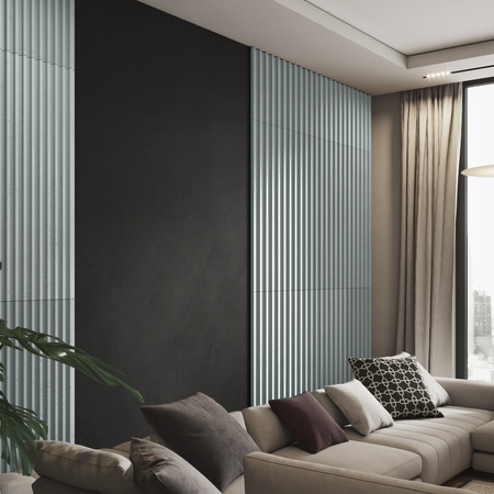 Płyta betonowa na ścianę 3D PB39 1350x490x30, jasny błękit CL06, beton architektoniczny