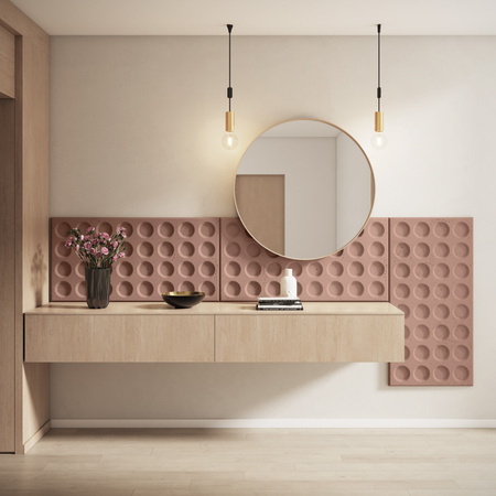 Płyta betonowa na ścianę 3D PB28 1200x600x30, brudny róż CL07, beton architektoniczny