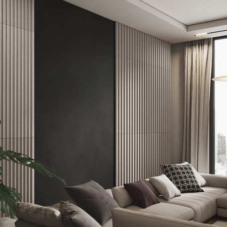 Płyta betonowa na ścianę 3D PB39 1350x490x30, kaszmirowy CL04, beton architektoniczny