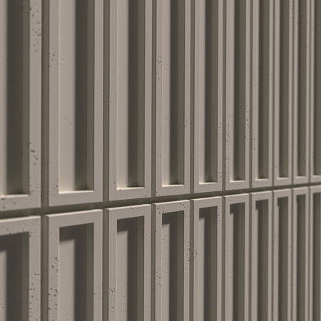 Płyta betonowa na ścianę 3D PB66A 1350x430x22, kaszmirowy CL04; wzór A, beton architektoniczny