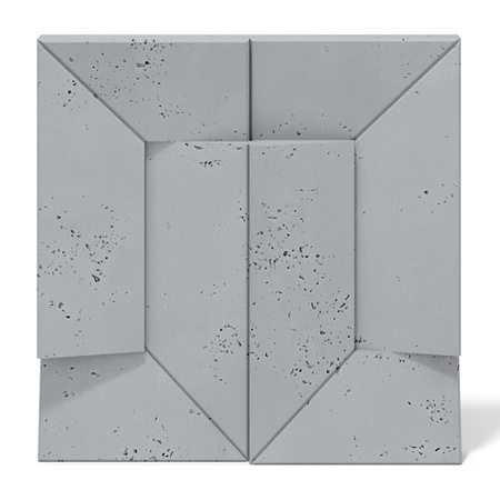 Płyta betonowa na ścianę 3D PB26B 600x600x45, szary S96, wzór B, beton architektoniczny