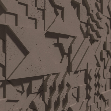 Płyta betonowa na ścianę 3D PB12 600x600x40, czekoladowy CL02, beton architektoniczny
