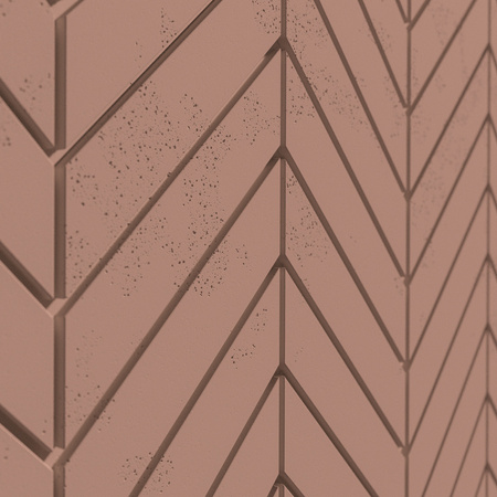 Płyta betonowa na ścianę 3D PB44 1188x600x25, brudny róż CL07, beton architektoniczny