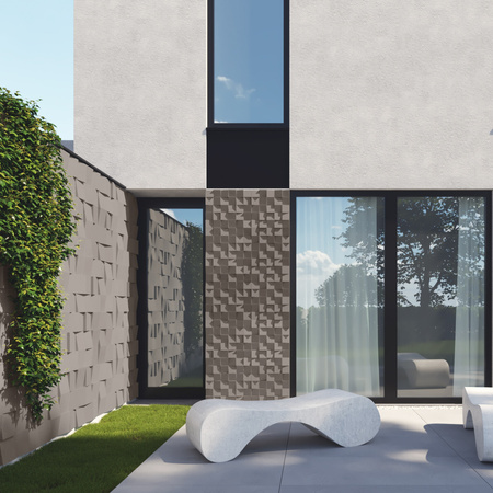 Płyta betonowa na ścianę 3D PB15 600x600x40, kaszmirowy CL04, beton architektoniczny