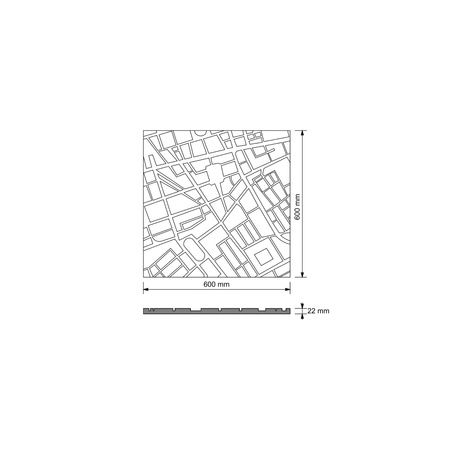 Płyta betonowa na ścianę 3D PB71F 600x600x22, czekoladowy CL02; wzór F, beton architektoniczny