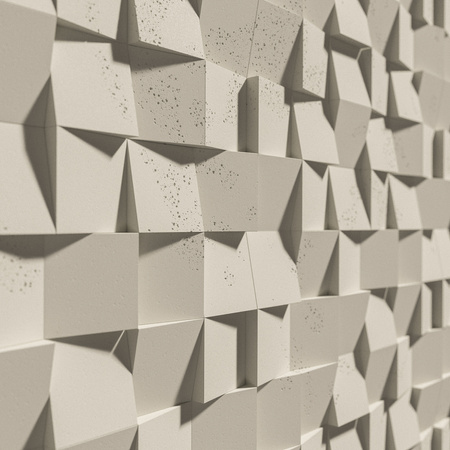 Płyta betonowa na ścianę 3D PB16 600x600x40, kość słoniowa KS, beton architektoniczny