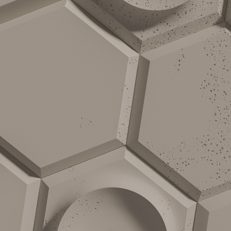 Płyta betonowa na ścianę 3D PB01D 260x300x37, szarobeżowy CL05, beton architektoniczny