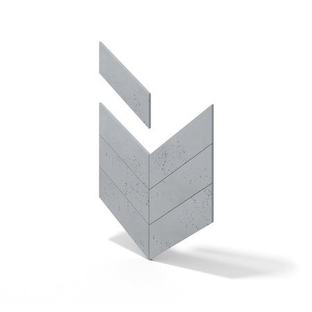 Płyta betonowa na ścianę 3D PB35 455x120x20, szary S96, beton architektoniczny